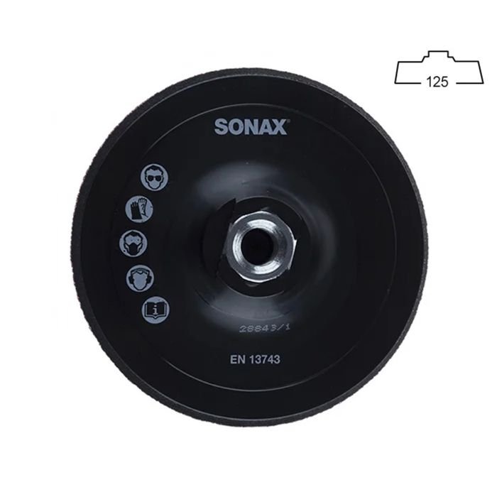 Основа для полировальной машинки с липучкой 125 мм SONAX Velcro Backing Pad (493200)