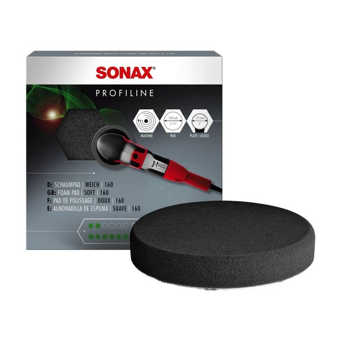 Полировальный круг сверхмягкий для финишной полировки серый 160 мм SONAX Super Soft Fine-Pored Sponge (493241)