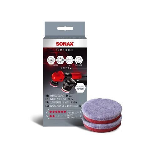 Полировальный круг Sonax Hybridwollpad 80 DA 2шт (494041)