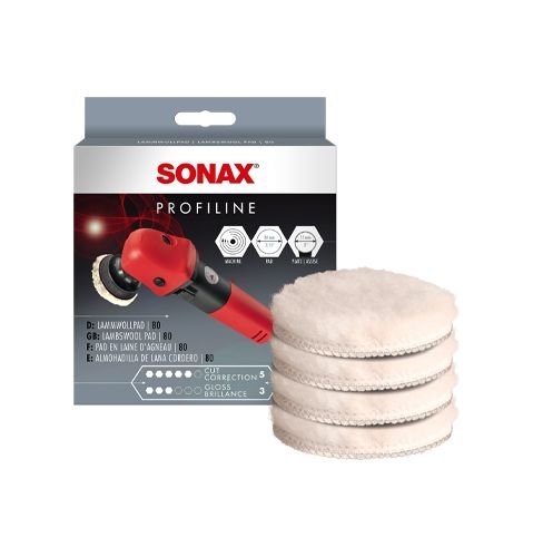 Полировочные круги Sonax ProfiLine Lammwollpad 80мм 4шт (494141)