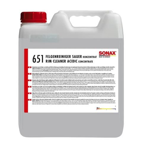 Кислотный концентрат Sonax Felgenreiniger sauer Konzentrat для очистки колесных дисков 10л (651600)