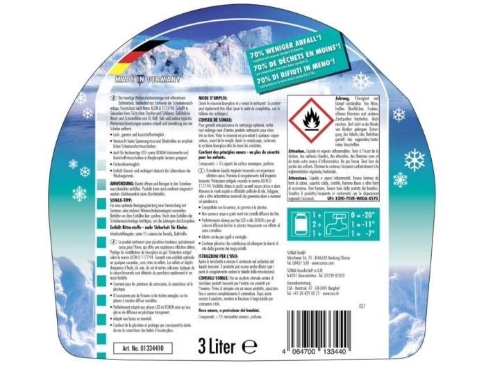 Антизамерзайка + чистый вид Sonax до -20 °C Ice-fresh 3л (133441)