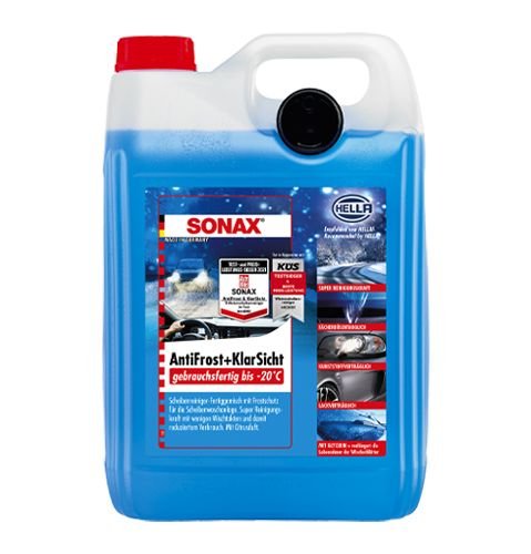 Готовая жидкость в бачок омывателя Sonax Antifrost + KlarSicht -20°С зимний 5л (332500)