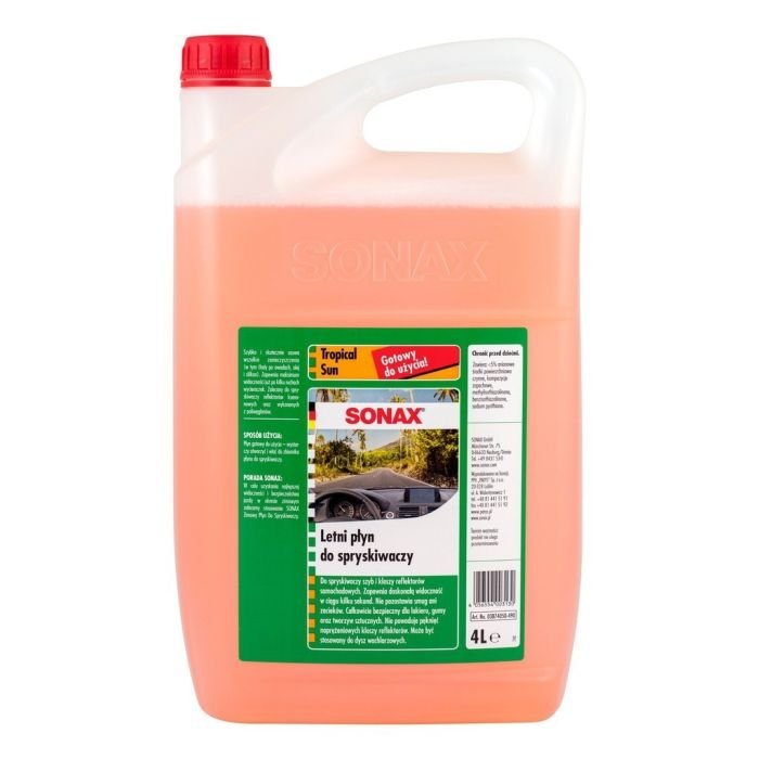 Жидкость в бачок омывателя SONAX летняя Tropical Sun 4х4л (4л) (387405)