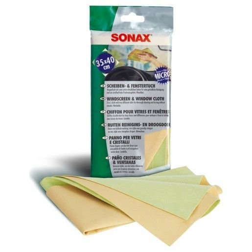 Двухслойная салфетка из микрофибры и синтетической замши для стекла SONAX Scheiben &amp; FensterTuch 35х40 (416700)