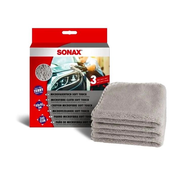 Мягкая салфетка из микрофибры Sonax Microfasertuch soft touch 3шт (451000)