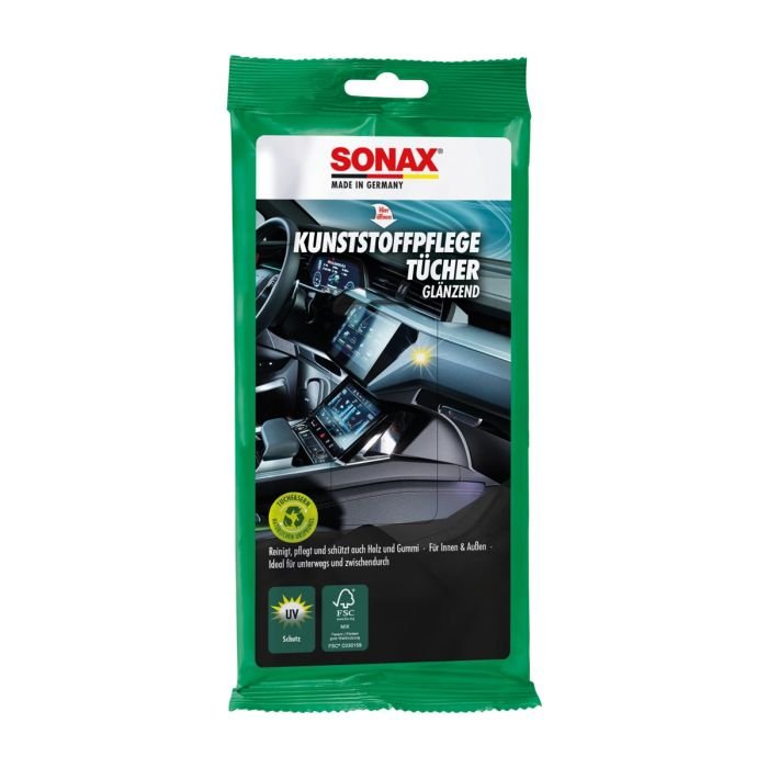 Салфетки по уходу за пластиком салона автомобиля Sonax Plastic care wipes 10шт (415100)
