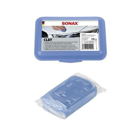 Шлифующая масса для очистки кузова SONAX Clay Lackpeeling синяя глина 200г (450205)