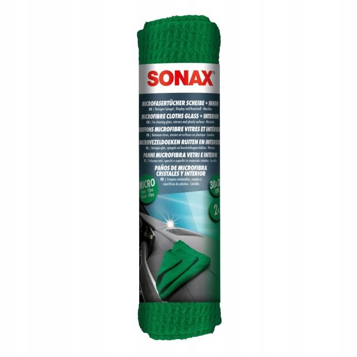 Микрофибра Sonax для стекол и салона 38×38см 2шт (498441)