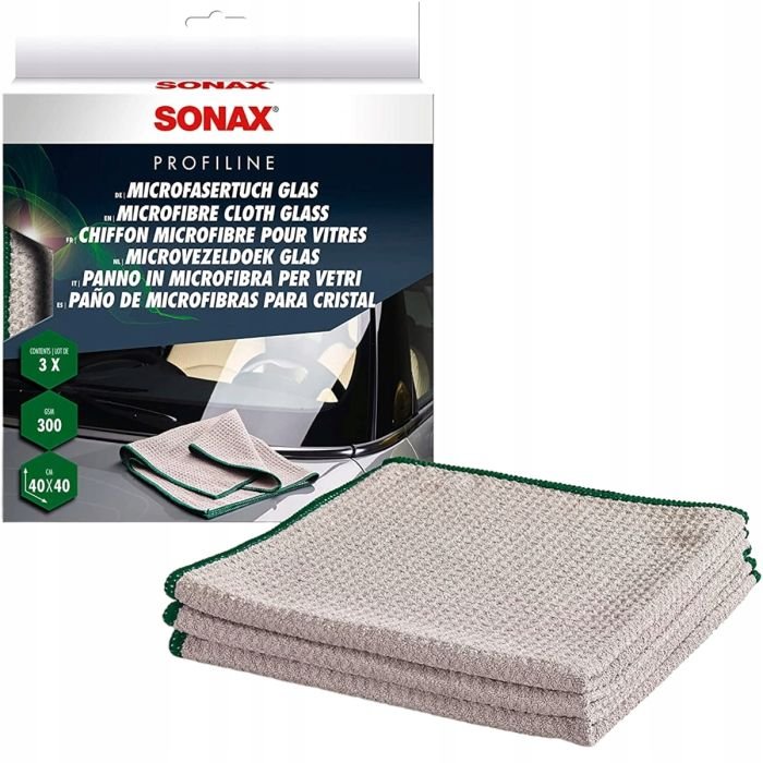 Салфетки из микрофибры Sonax Profiline для стекла 40 x 40 см 3шт (451541)